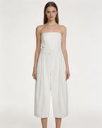 Clean Cut Double Pleat Cropped Wide-Leg Trousers Suitpure