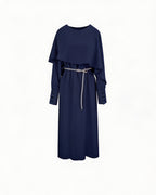 Off-Shoulder Cape Dress | Flowing Shawl Silhouette Suitpure