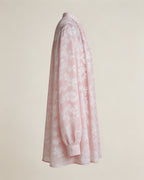 Pink Floral Stand Collar Blouse Suitpure