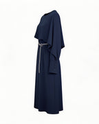 Off-Shoulder Cape Dress | Flowing Shawl Silhouette Suitpure