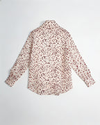Caramel Speckled Mandarin Blouse with Self-Tie Suitpure