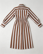 Cotton Striped Shirred Convertible Shirt Dress Suitpure