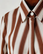 Cotton Striped Shirred Convertible Shirt Dress Suitpure