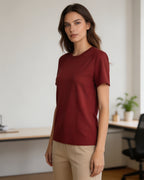 Tencel Wool Cooling Soft Crewneck T-Shirt | Regular Shoulder Suitpure