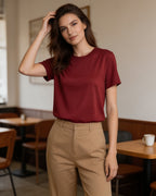 Tencel Wool Cooling Soft Crewneck T-Shirt | Regular Shoulder Suitpure