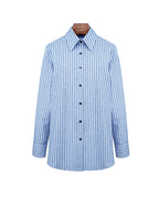 Holiday Nautical Style Loose Cotton Linen Striped Shirts Suitpure