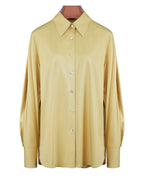 Ginger Yellow Bamboo Cotton Slight Stretch Tailored Shirt Suitpure