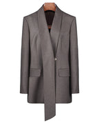 Imported Wool Shawl Collar Blazer with Self-Tie Suitpure