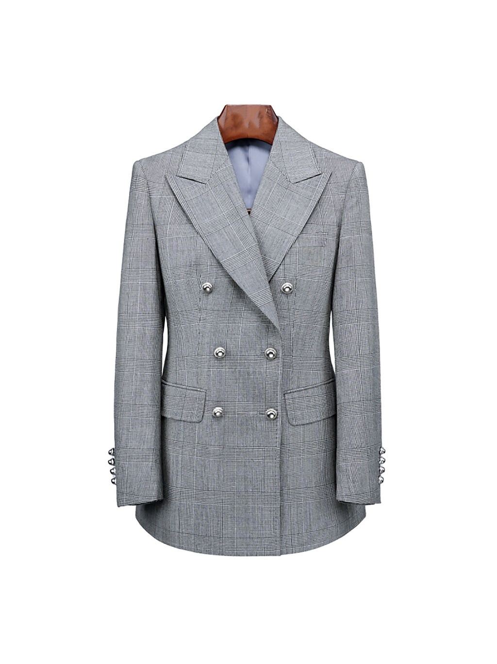 Puer Wool Prince of Wales Check Ladies Oversized Jacket Suitpure