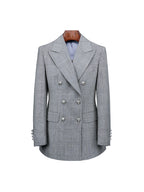 Puer Wool Prince of Wales Check Ladies Oversized Jacket Suitpure