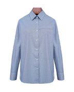 Navy Blue Small Check Cotton Minimalist Shirt Suitpure