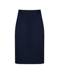 Deep Ocean Blue Minimal Cut Commuter Midi Skirt