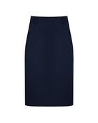 Deep Ocean Blue Minimal Cut Commuter Midi Skirt