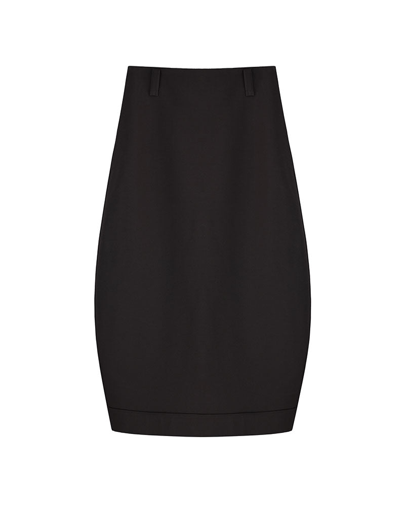 Ebony Brown Tulip Voluminous Midi Skirt