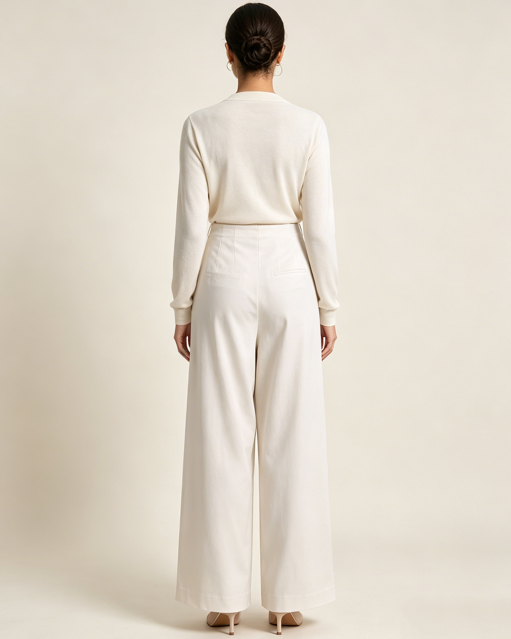 Women Asymmetric Wrap Front Irregular Slant Cut Wide Leg Pants Suitpure