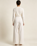 Women Asymmetric Wrap Front Irregular Slant Cut Wide Leg Pants Suitpure