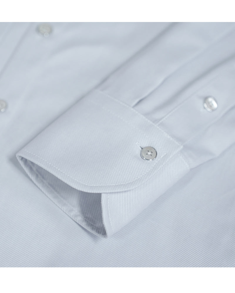 Ash Grey Shirt with Double Button Pointed Collar