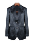 Black Textured Peak Lapel Blazer | Casual Sport Coat Suitpure