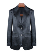 Black Textured Peak Lapel Blazer | Casual Sport Coat