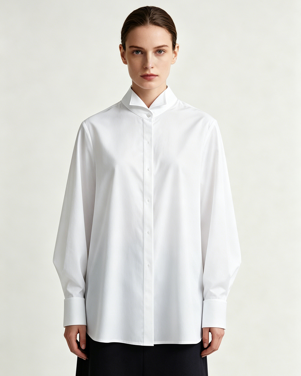 Elegant Summer Wing Collar Blouse with French Cuffs Suitpure