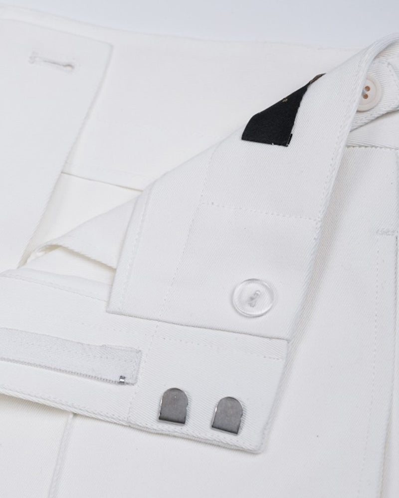 Acetate Cotton Long Straight Trousers with Belt Loops Suitpure