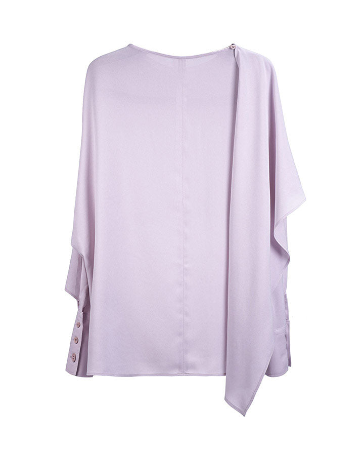 Off-Shoulder Asymmetrical Cape Blouse | Romantic Flowing Suitpure