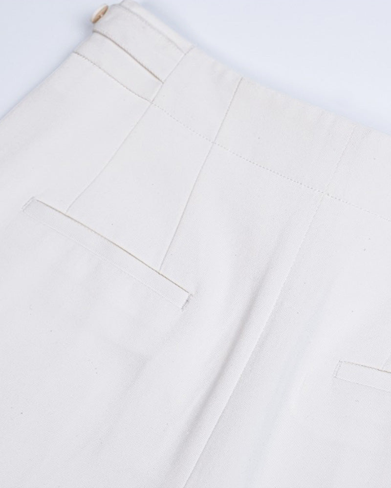 Acetate Cotton Long Straight Trousers with Belt Loops Suitpure