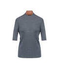 Mock Neck Short Sleeve Knit Top Suitpure