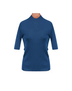 Mock Neck Short Sleeve Knit Top