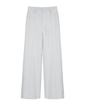 Luminous White Straight Trousers | Continuous Waistband Suitpure