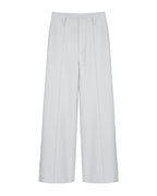 Luminous White Straight Trousers | Continuous Waistband Suitpure