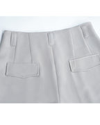 Luminous White Straight Trousers | Continuous Waistband Suitpure