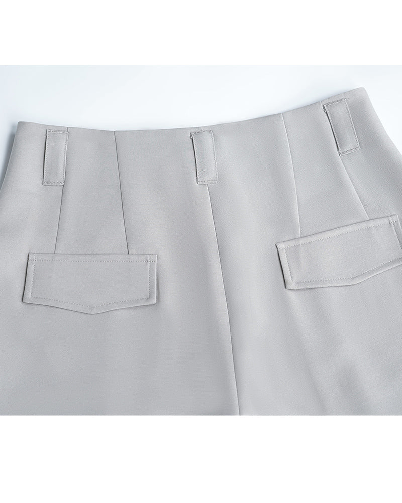Luminous White Straight Trousers | Continuous Waistband Suitpure