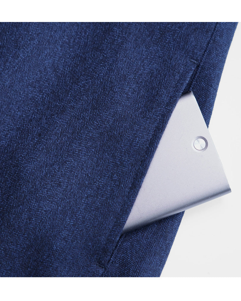 Vintage Blue Flannel Straight Skirt Suitpure