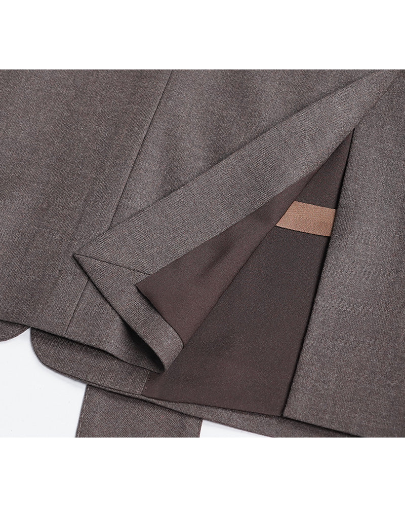 Imported Wool Shawl Collar Blazer with Self-Tie Suitpure