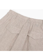 Relaxed Fit Linen Stripe Vest & Wide-Leg Pants Set Suitpure