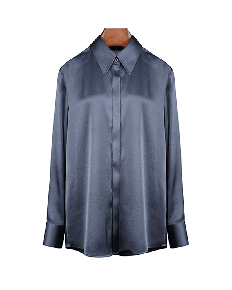 Pearl Satin Jacquard Blouse in Acetate Suitpure