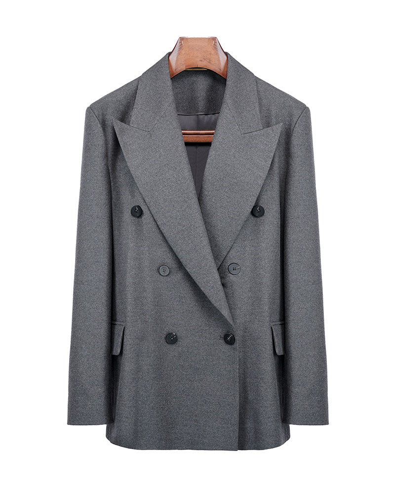 Grey Oversized Cashmere Coat Suitpure