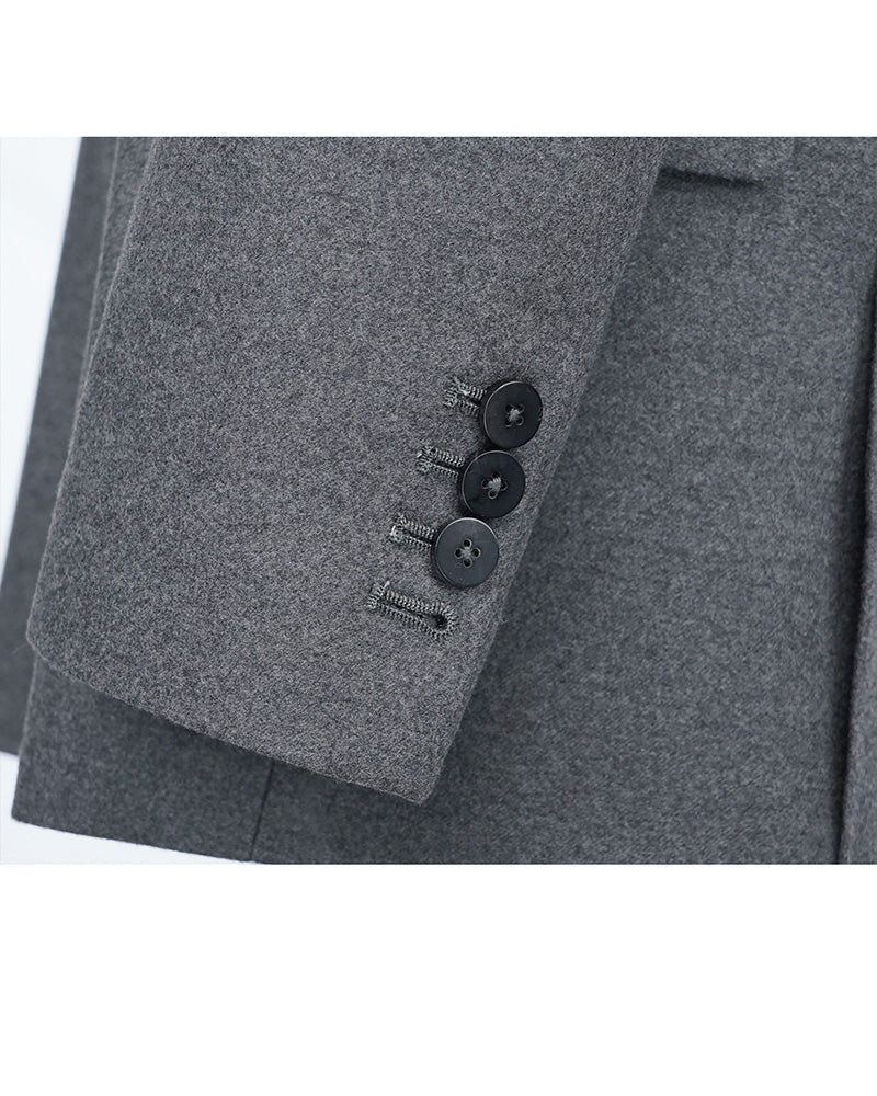 Grey Oversized Cashmere Coat Suitpure