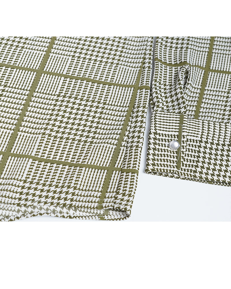 Breathable Green Check Casual Shirt