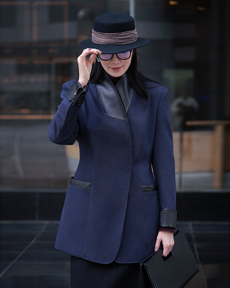 Starlight Blue Flannel Blazer Suitpure
