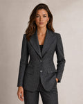Grey Peak Lapel Wasp Waist Blazer Suitpure