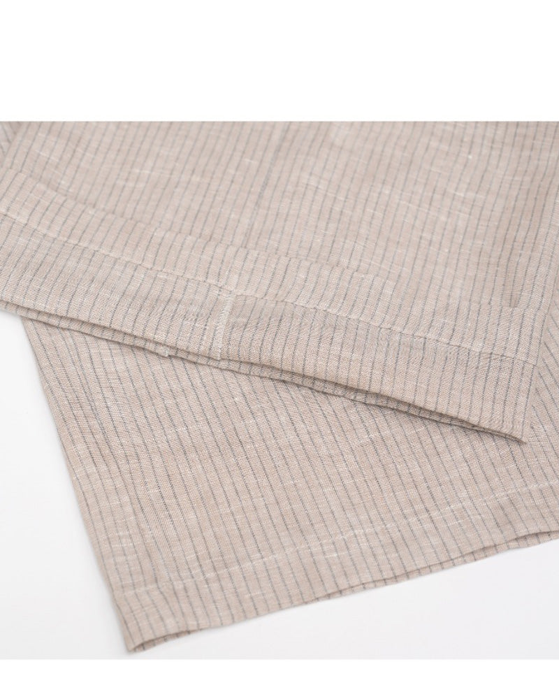 Relaxed Fit Linen Stripe Vest & Wide-Leg Pants Set Suitpure