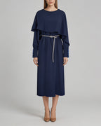 Off-Shoulder Cape Dress | Flowing Shawl Silhouette Suitpure