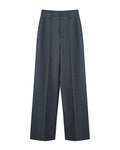 【Elite Wardrobe】Charcoal Wool High-Waist Straight Trousers Suitpure