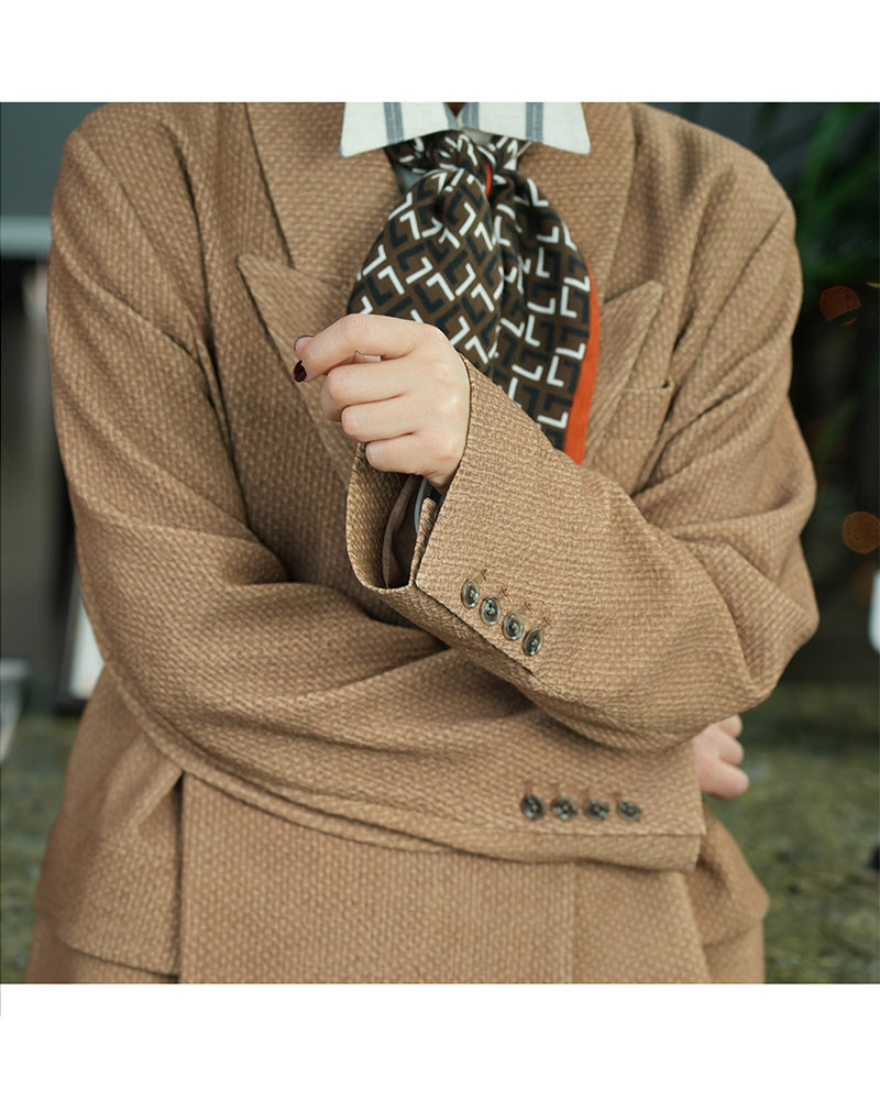 Camel Textured Coat | Sculptural Design Detail