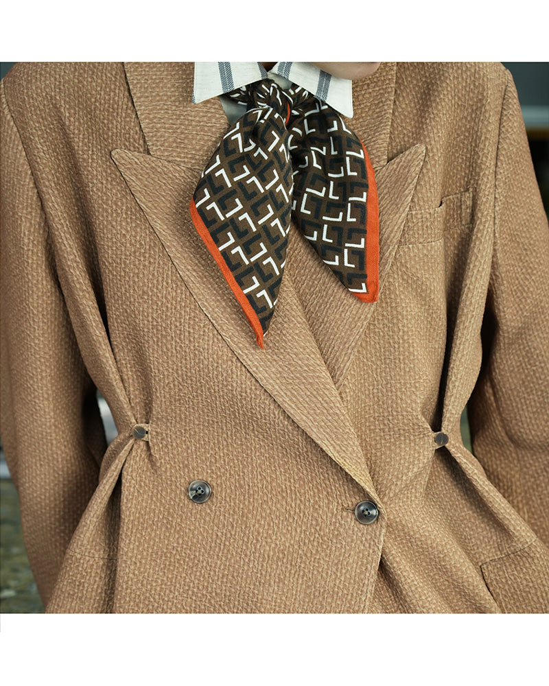 Camel Textured Coat | Sculptural Design Detail