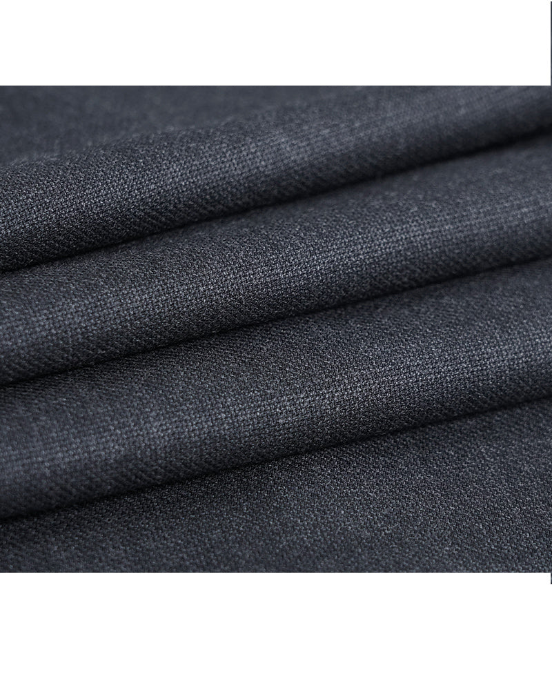 Charcoal Wool High-Waist Straight Trousers