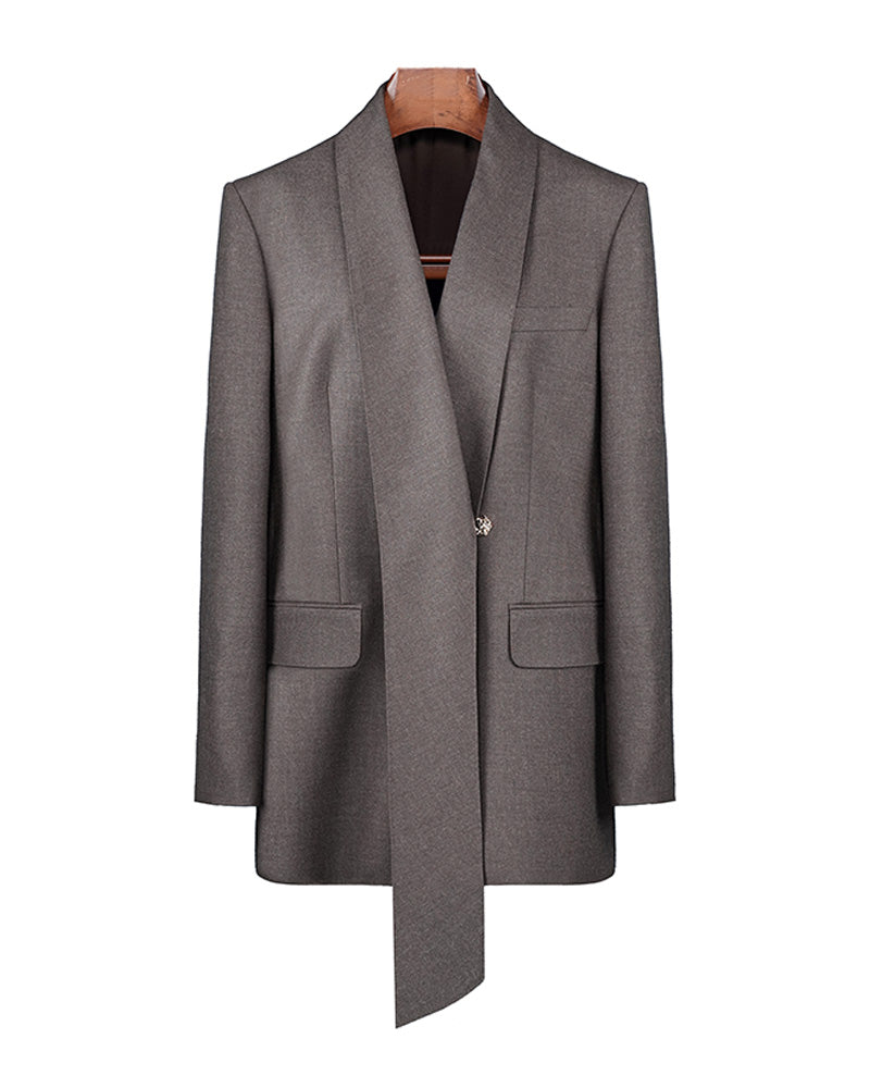 Summer Weight Wool Suit with Floral Vine Motif