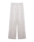 Tencel Linen Panel Detail Straight Leg Trousers Suitpure
